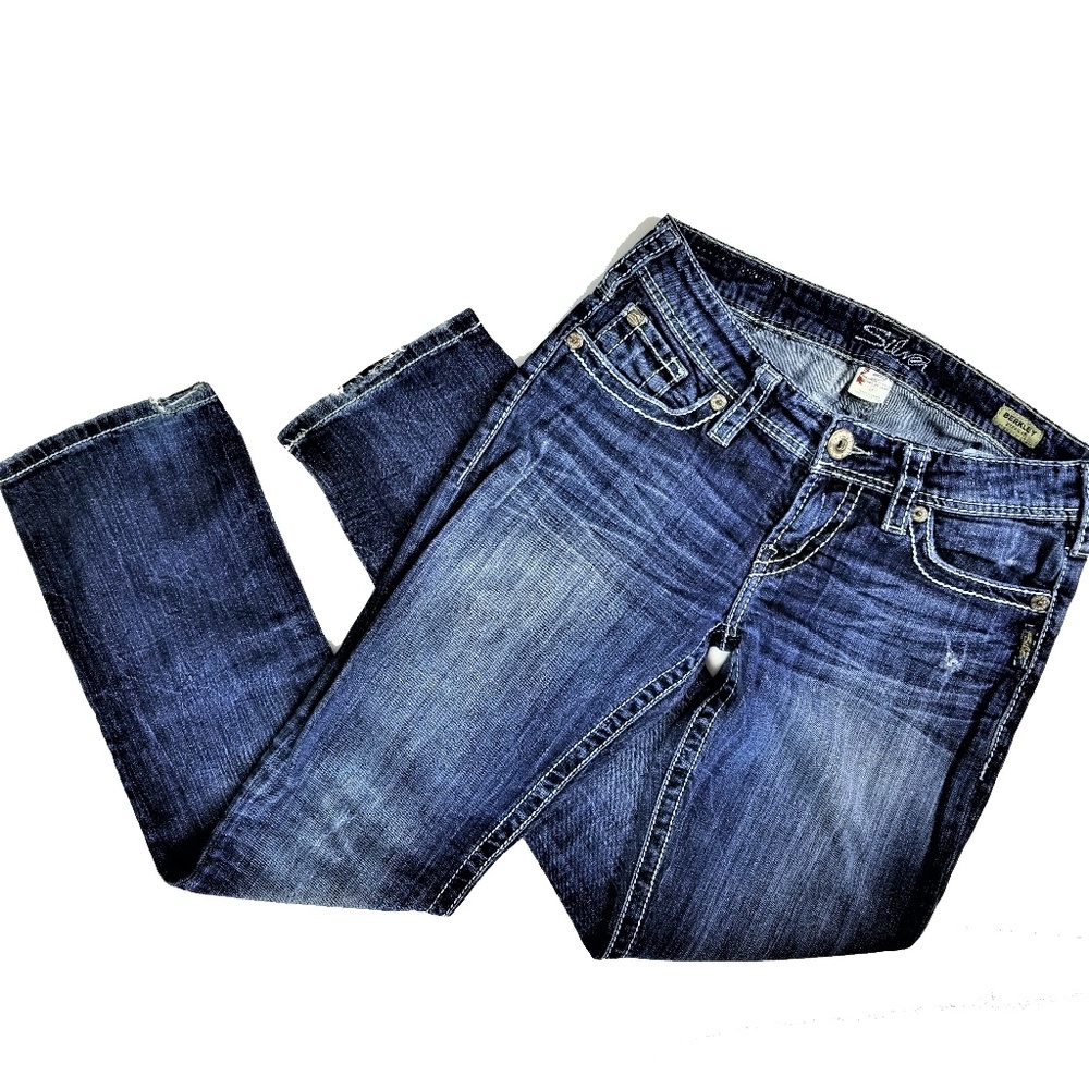 Silver Berkley Straight leg Jeans Dark Wash 27 - Picture 2 of 7